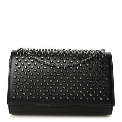 Christian Louboutin Calfskin Patent Spikes Paloma Clutch Black 1 of 10