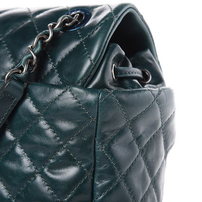 Chanel Glazed Calfskin Quilted Small Salzburg Mountain Backpack Dark Green 9 of 13