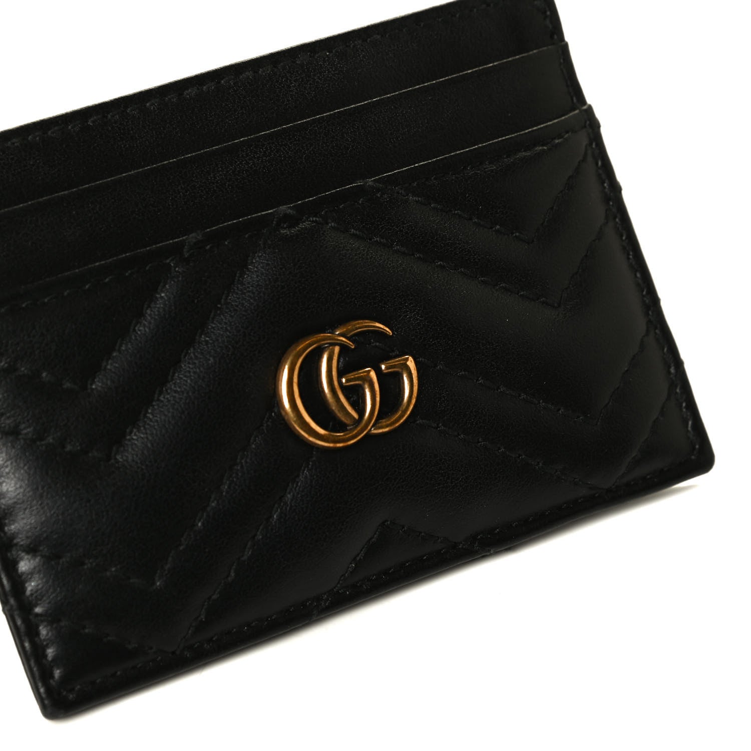 Gucci Calfskin Matelasse GG Marmont Card Holder Black 5 of 7