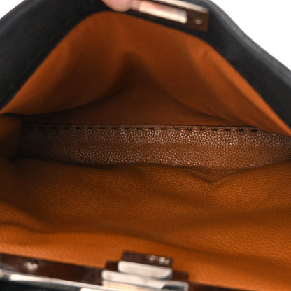 Fendi Cuoio Romano Selleria Bi-Color Medium Peekaboo Iconic Satchel Black Mou 5 of 10
