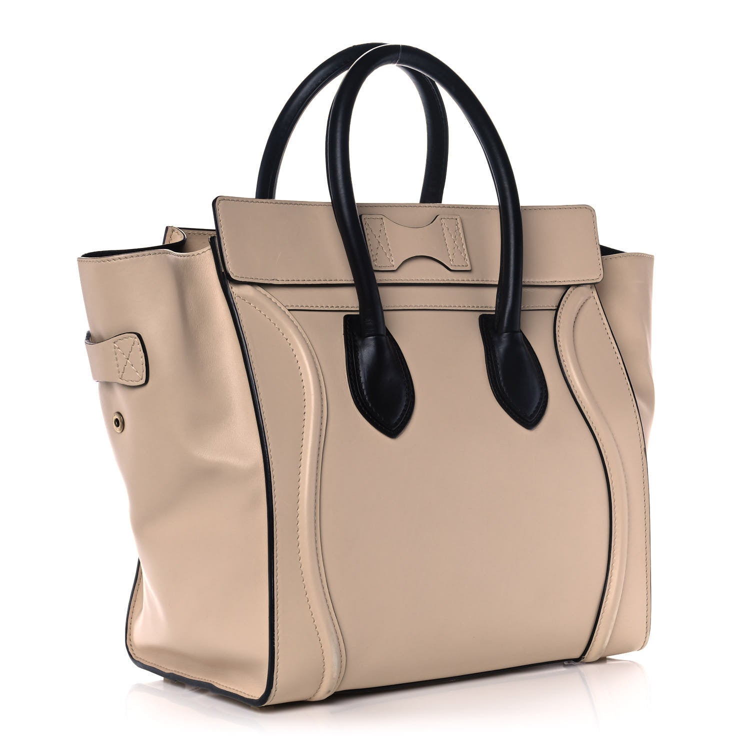 Celine Satin Calfskin Mini Bi-Color Luggage Powder Black 3 of 17