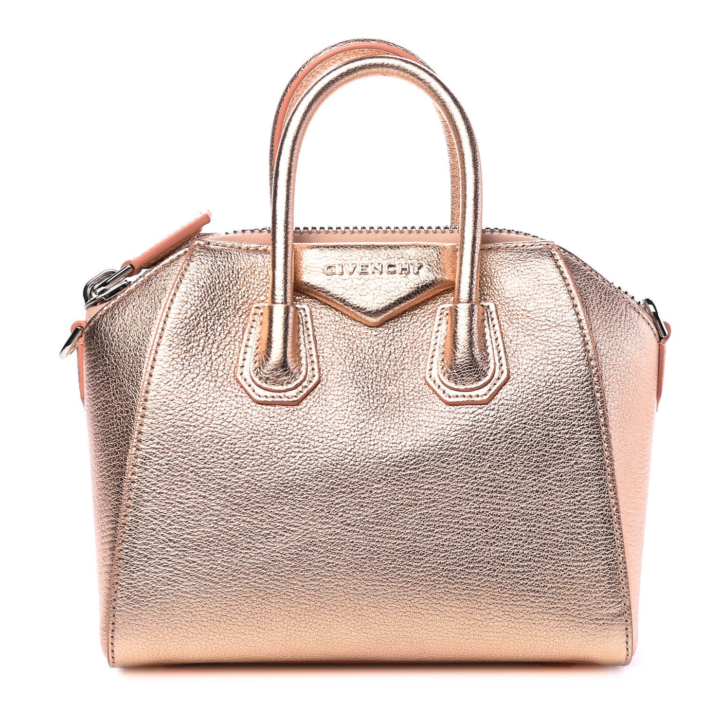 Metallic Sugar Goatskin Mini Antigona Light Pink