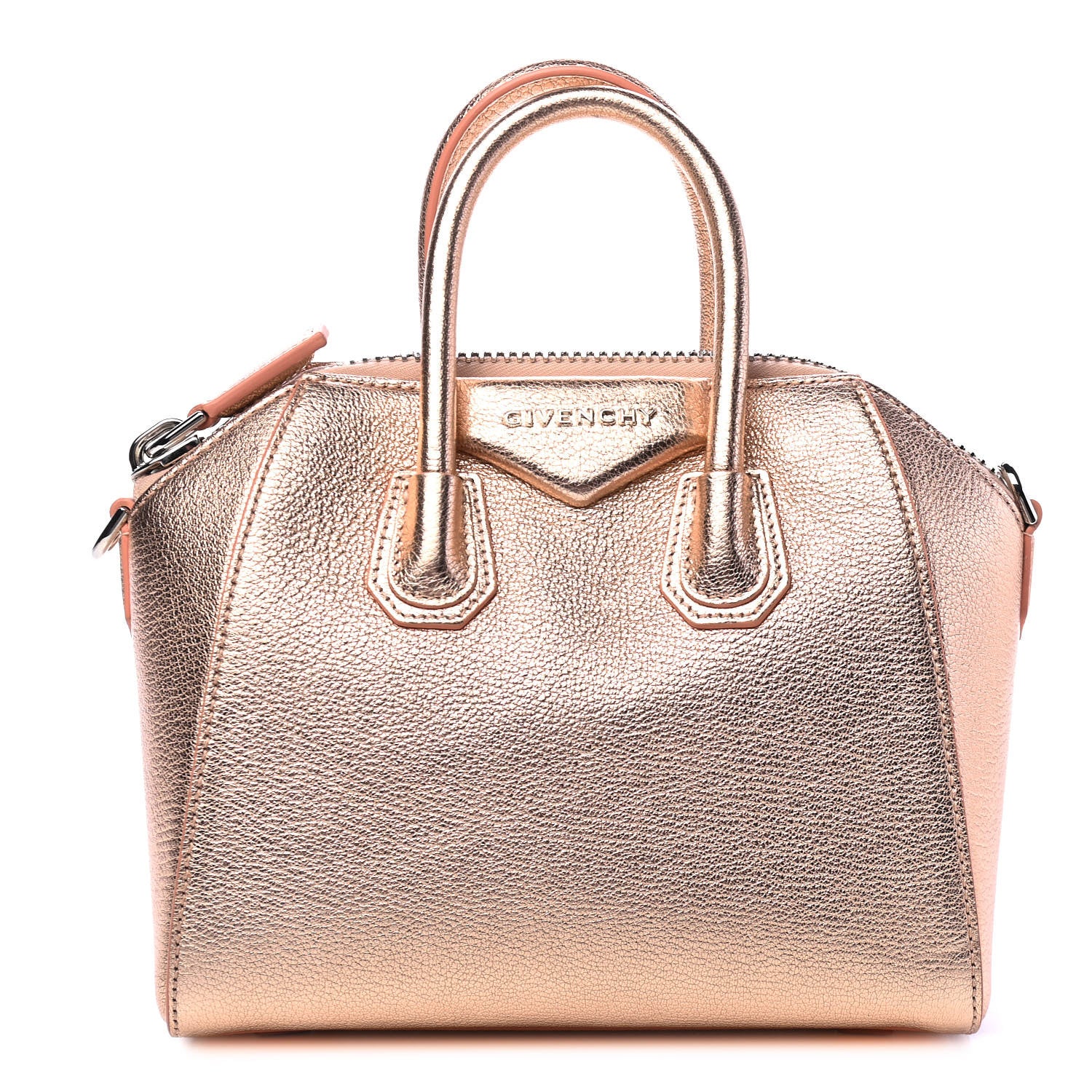 Givenchy Metallic Sugar Goatskin Mini Antigona Light Pink 1 of 4