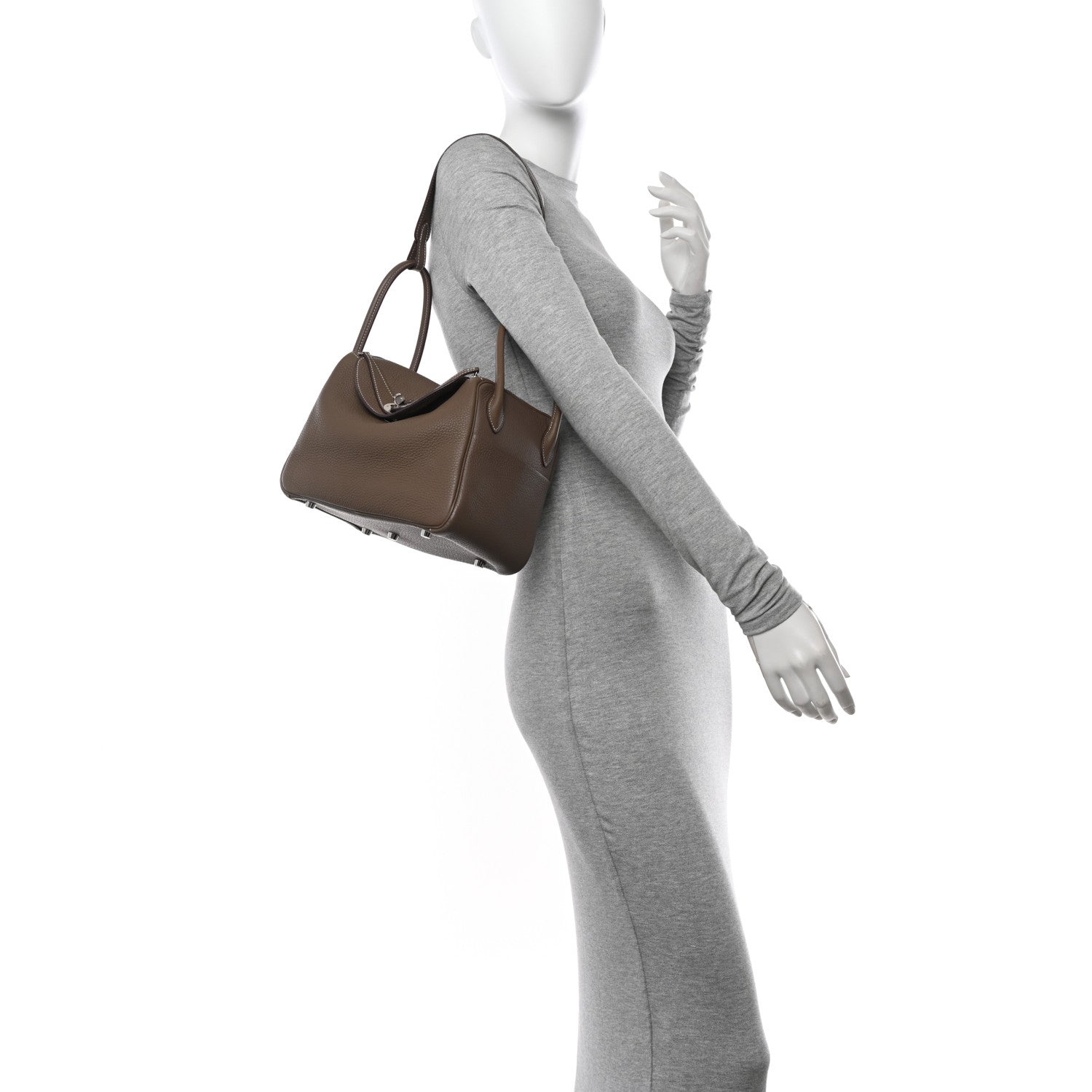 Hermes Taurillon Clemence Lindy 26 Etoupe 2 of 12