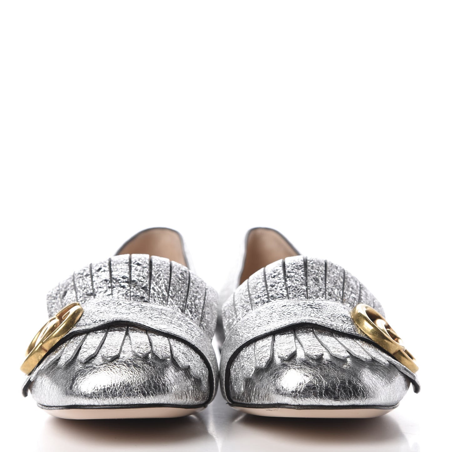 Galassia GG Marmont Fringe Flats 36.5 Argento