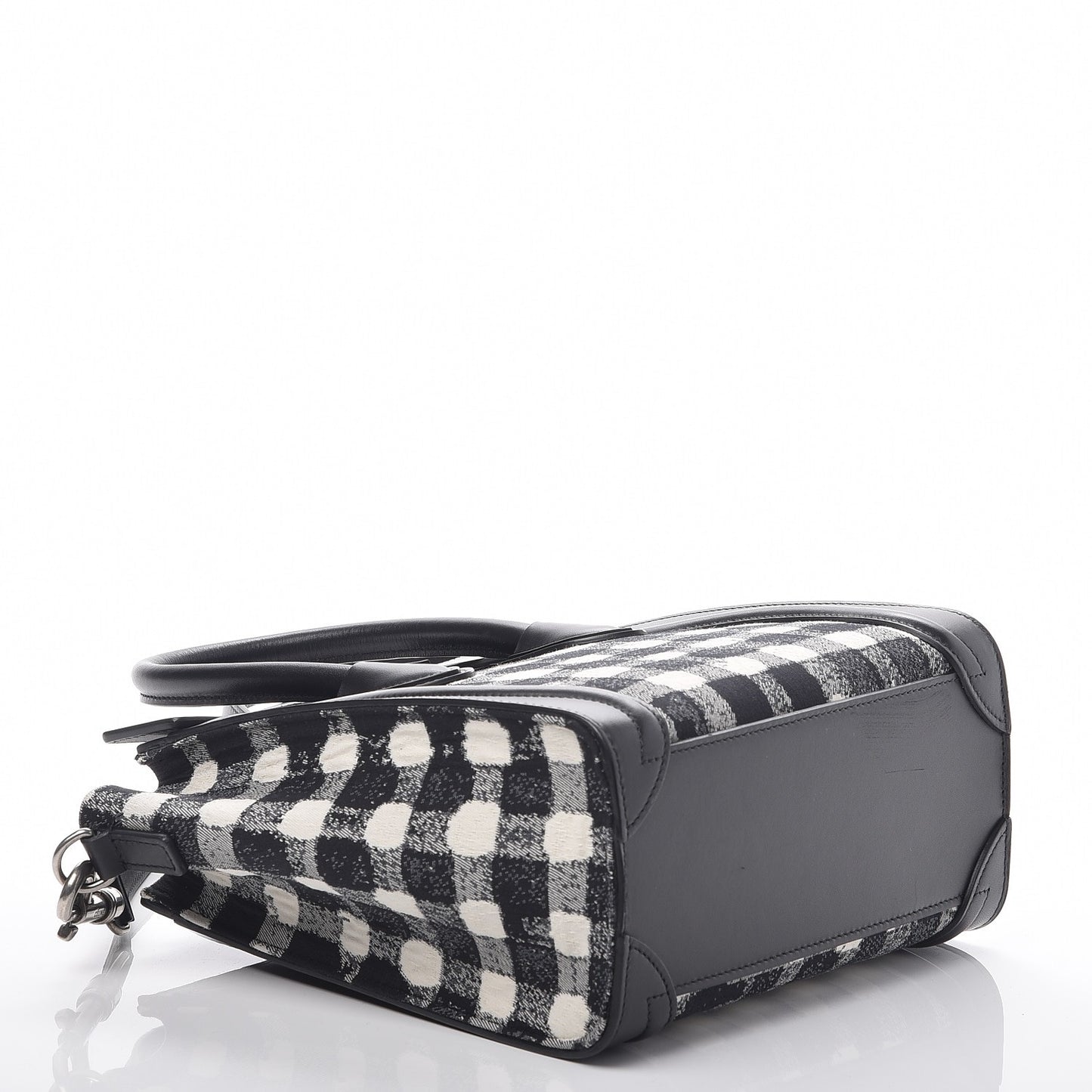 Canvas Calfskin Nano Luggage White Black