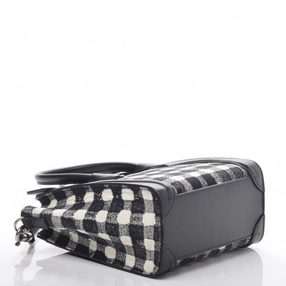 Celine Canvas Calfskin Nano Luggage White Black 4 of 7