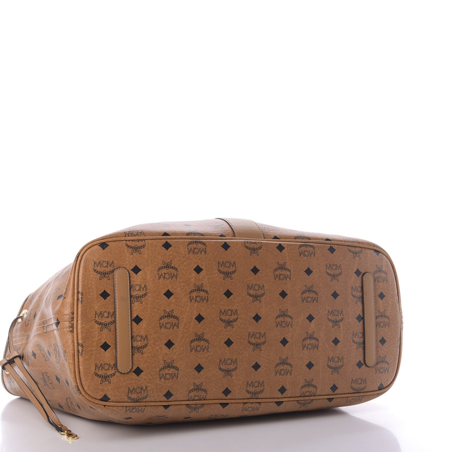 MCM Visetos Large Liz Reversible Shopper Tote Cognac 5 of 9