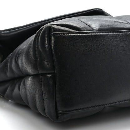 Saint Laurent Lambskin Quilted Small Loulou Puffer Monogram Chain Satchel Black 8 of 9