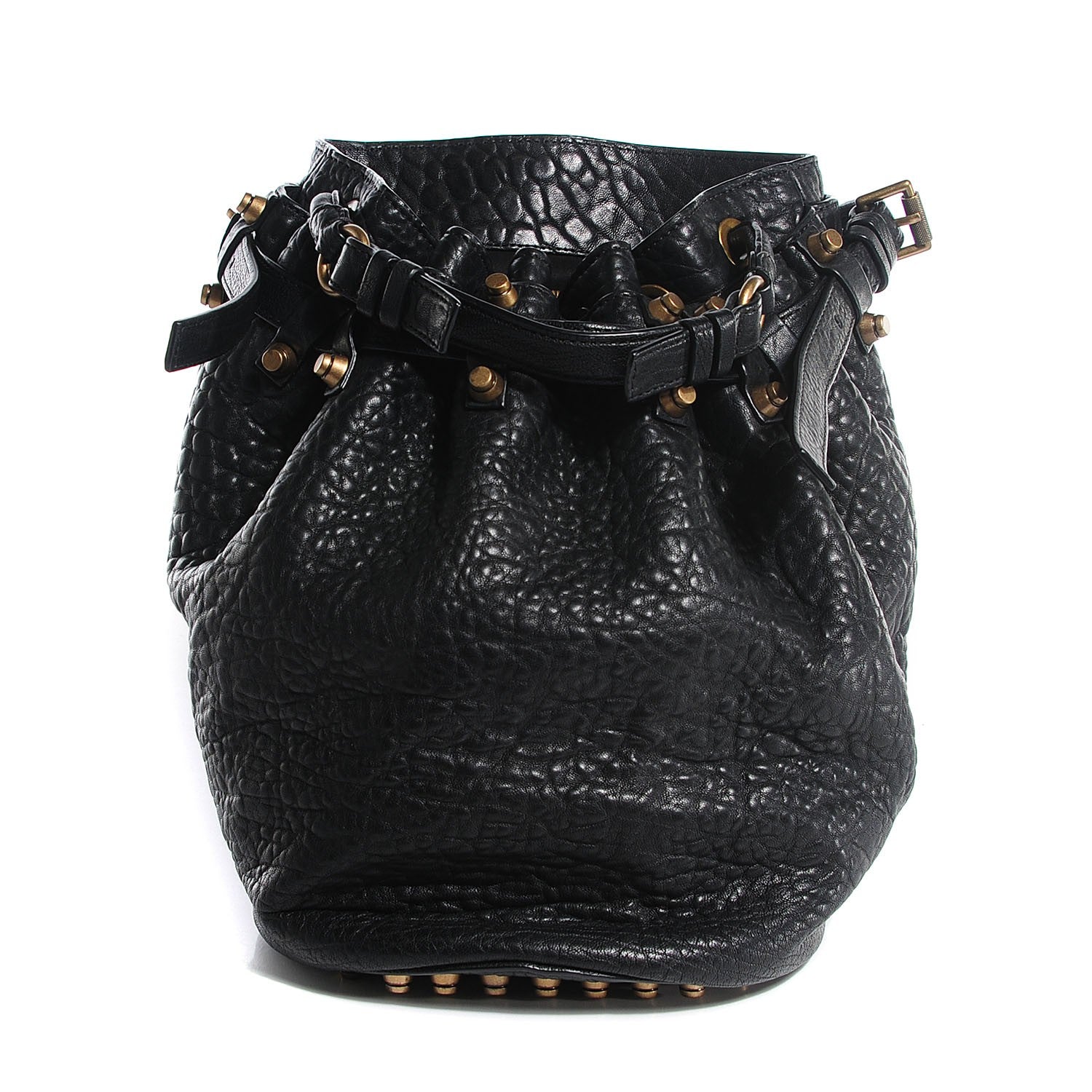 Alexander Wang Pebbled Lambskin Diego Bucket Bag Black Antique Brass Hardware 1 of 7