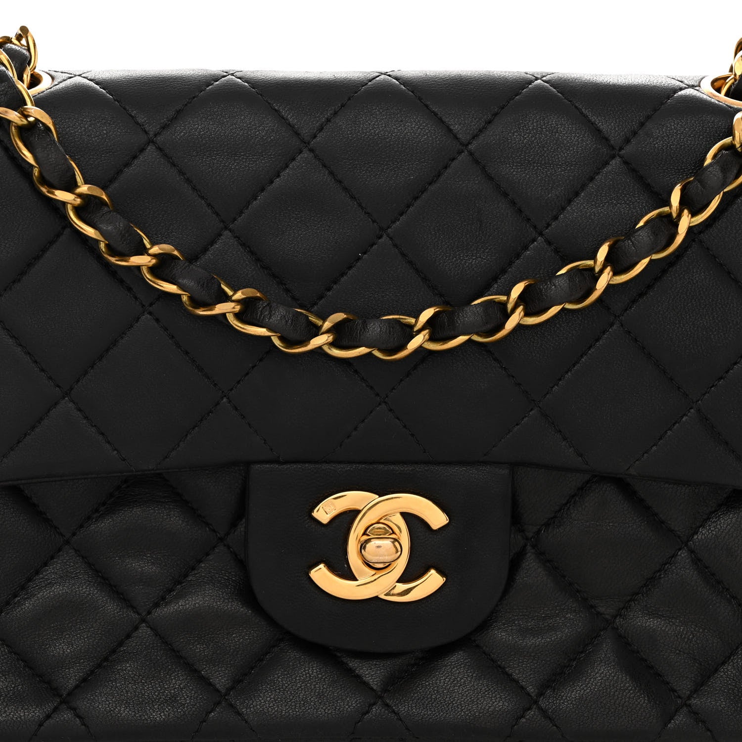 Chanel Lambskin Quilted Small Double Flap Black 9 of 13
