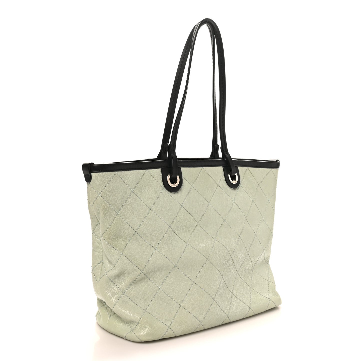 Grained Calfskin Shopping Fever Tote Green