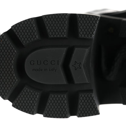 Gucci Magnum Calfskin Nappa Quilted Lace Up Ankle Boots 40 Black 6 of 9