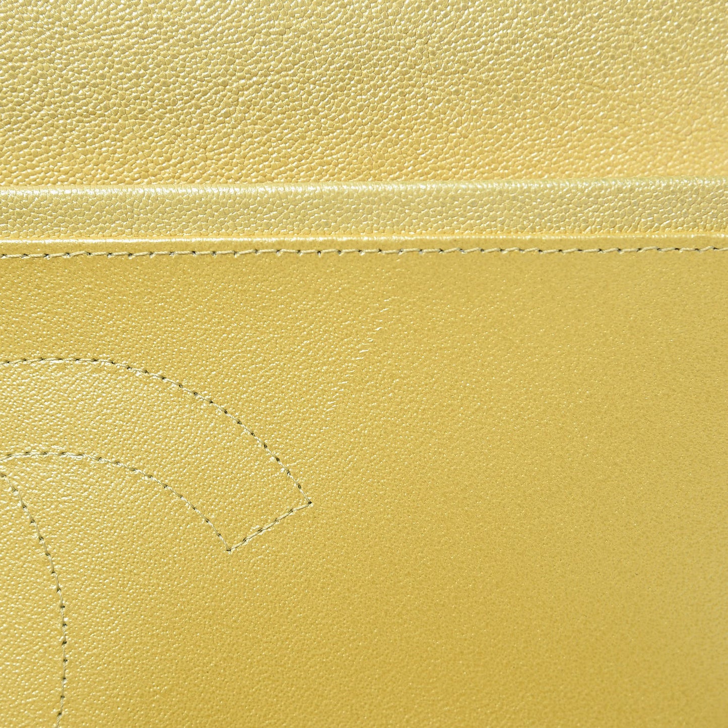 Iridescent Caviar Quilted Jumbo Double Flap Jaune Yellow