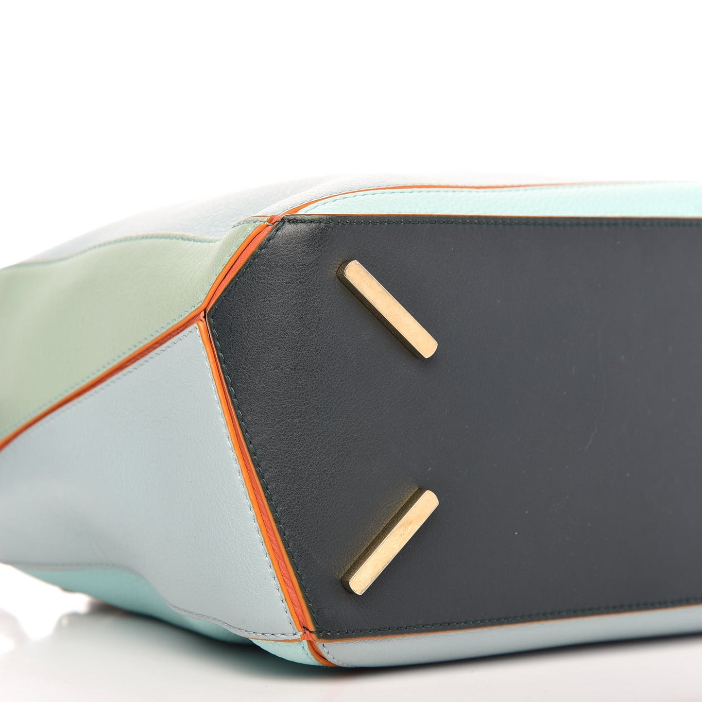 Calfskin Medium Paula's Ibiza Puzzle Bag Aqua Light Blue Multicolor