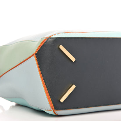 Loewe Calfskin Medium Paula's Ibiza Puzzle Bag Aqua Light Blue Multicolor 6 of 9