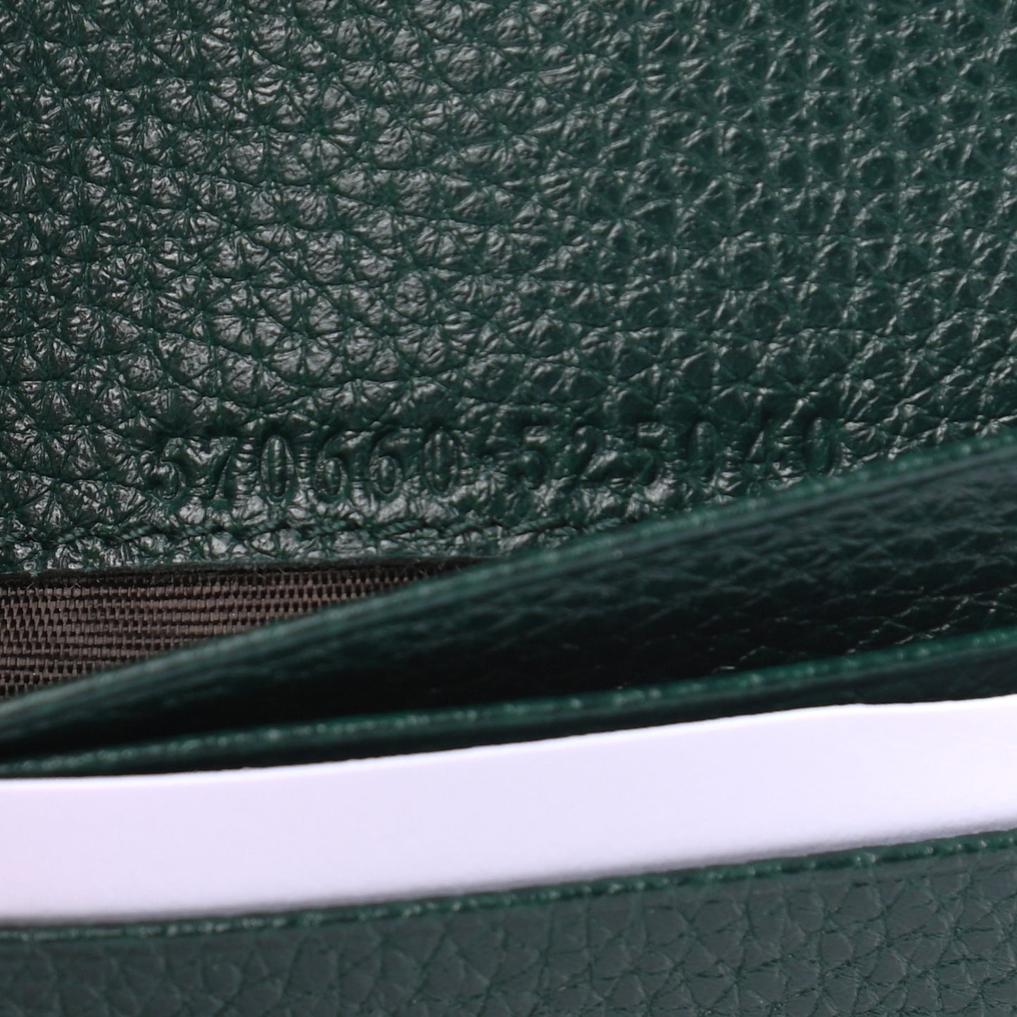 Grainy Calfskin Zumi Chain Card Case Wallet Vintage Green