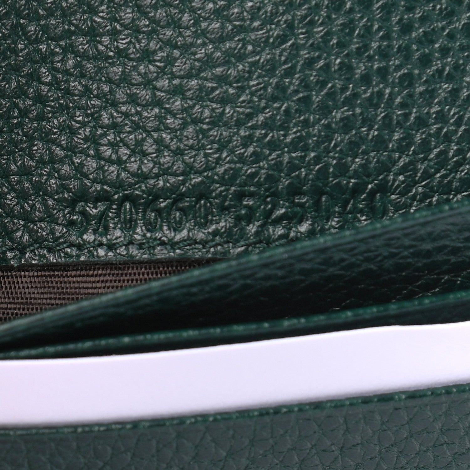 Gucci Grainy Calfskin Zumi Chain Card Case Wallet Vintage Green 7 of 7
