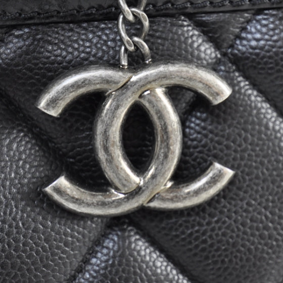 Caviar Quilted Coco Casual Tote Black