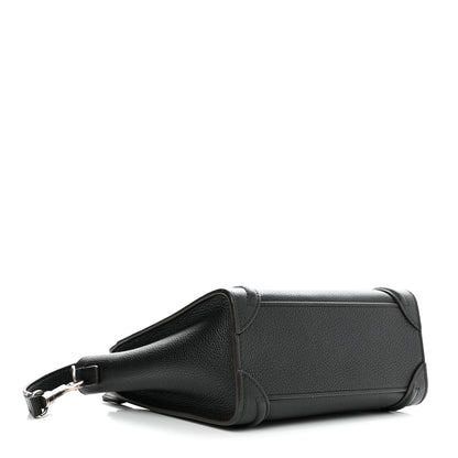 Celine Drummed Calfskin Nano Luggage Black 3 of 13