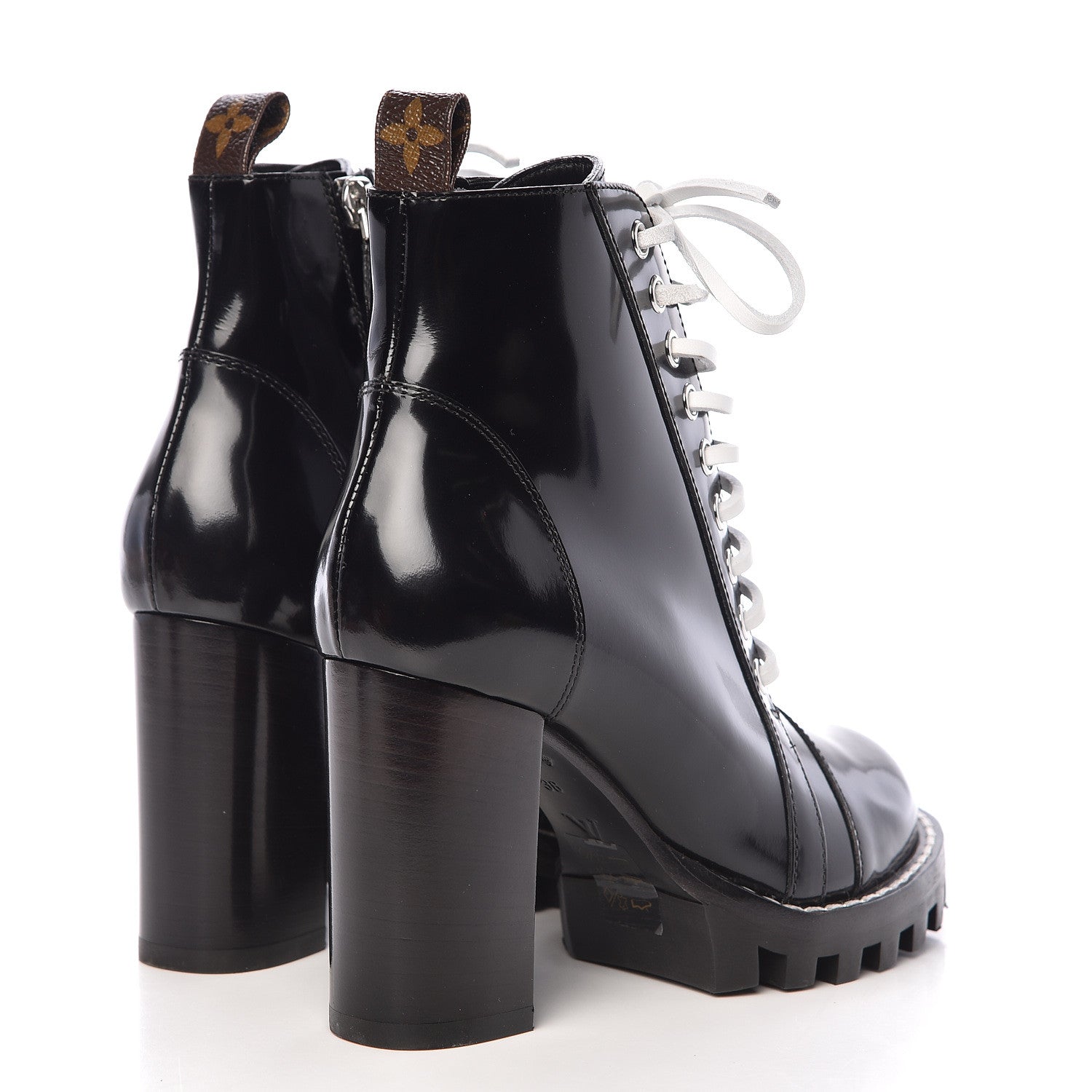 Louis Vuitton Glazed Calfskin Star Trail Ankle Boots 36 Black 4 of 7