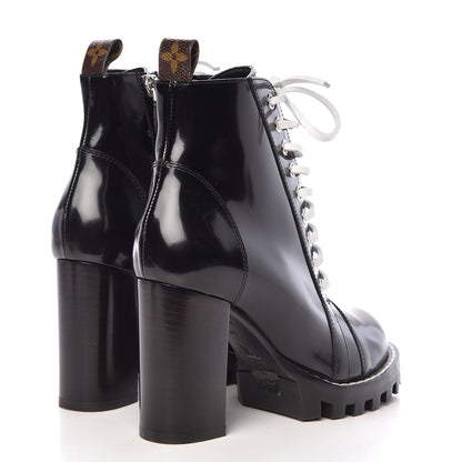 Louis Vuitton Glazed Calfskin Star Trail Ankle Boots 36 Black 4 of 7