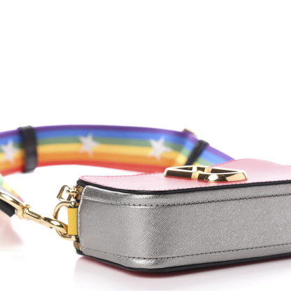 Marc Jacobs Saffiano Rainbow Strap Color Block Small Snapshot Camera Bag Pink Multicolor 8 of 10