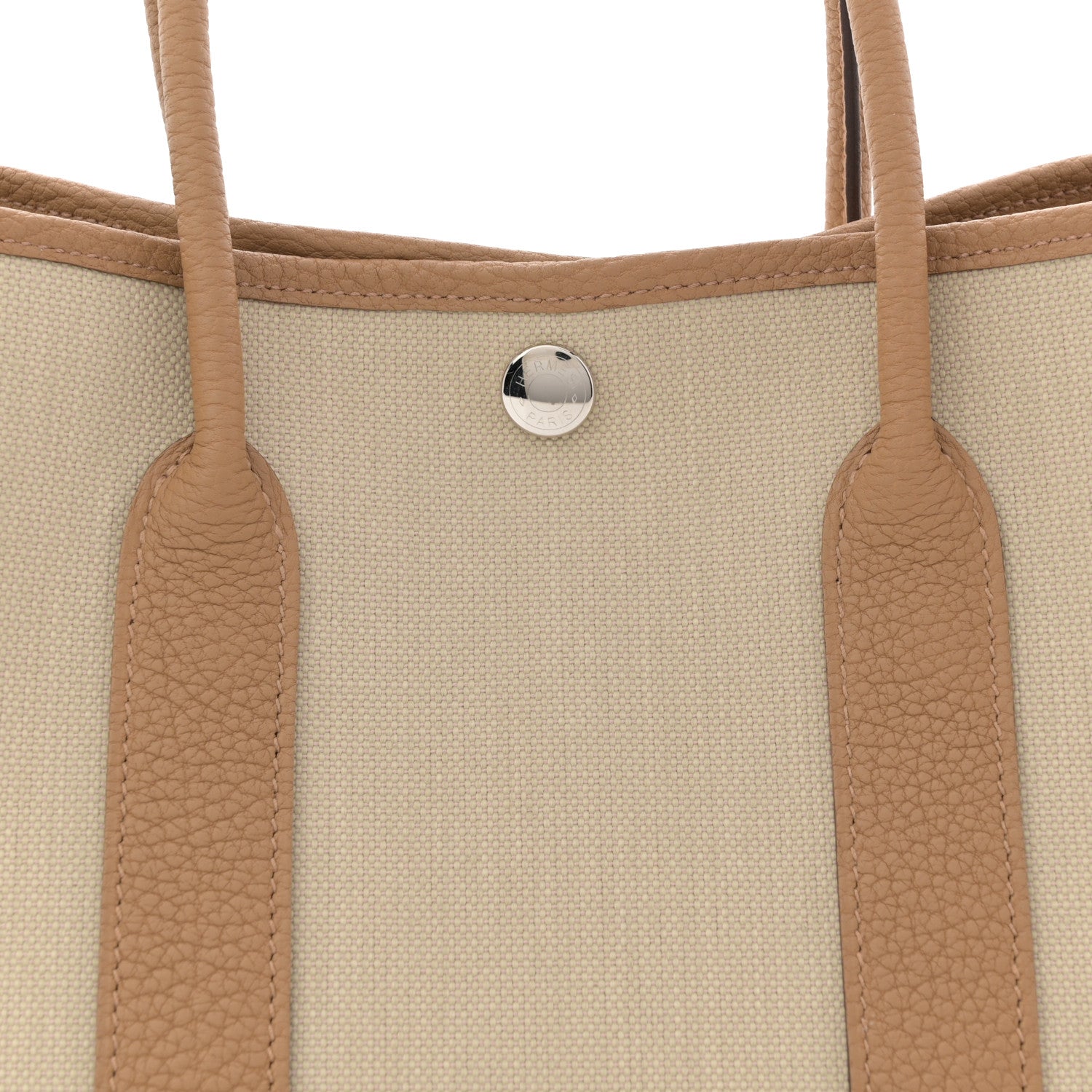 Hermes Toile Militaire Vache Country Garden Party 30 TPM Tote Beton Biscuit 8 of 10