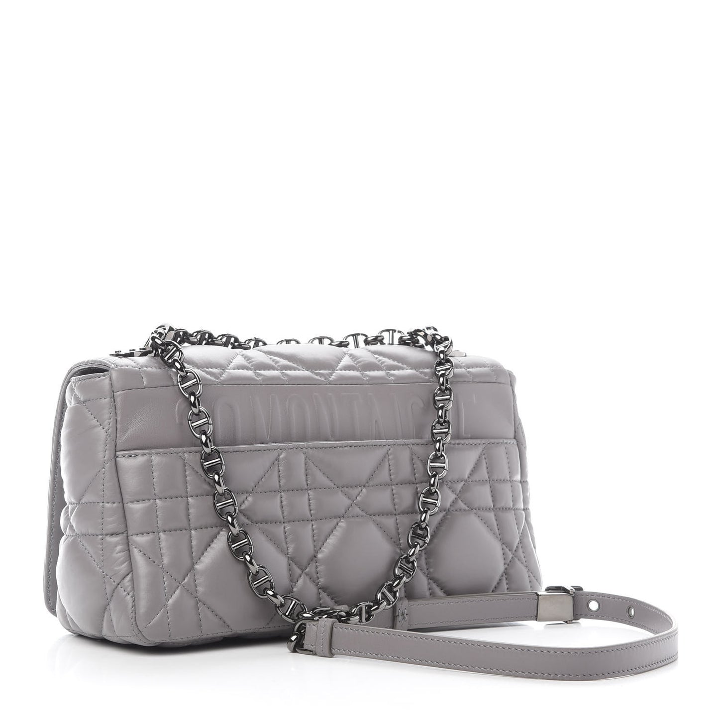 Lambskin Cannage Caro Bag Grey