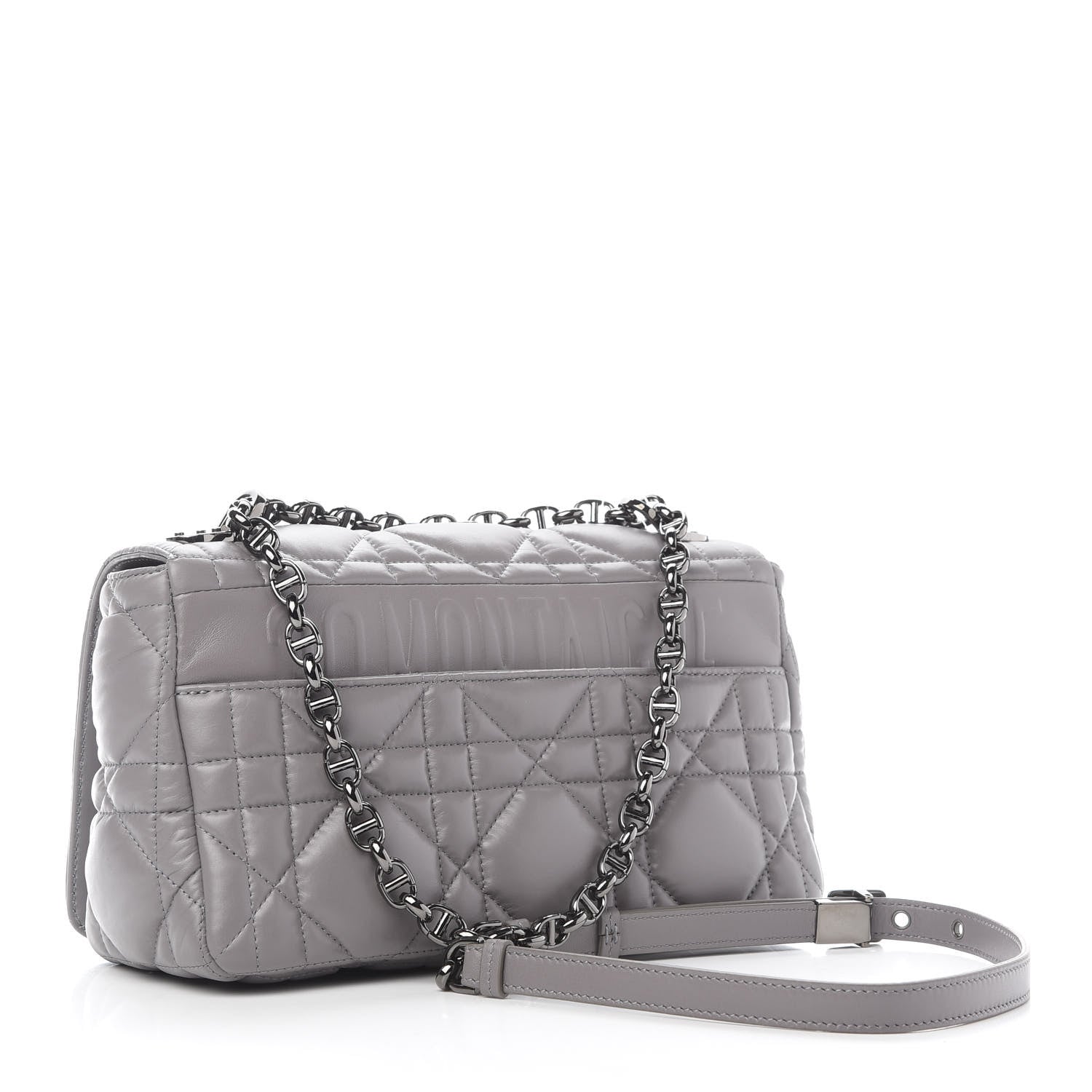 Christian Dior Lambskin Cannage Caro Bag Grey 3 of 9