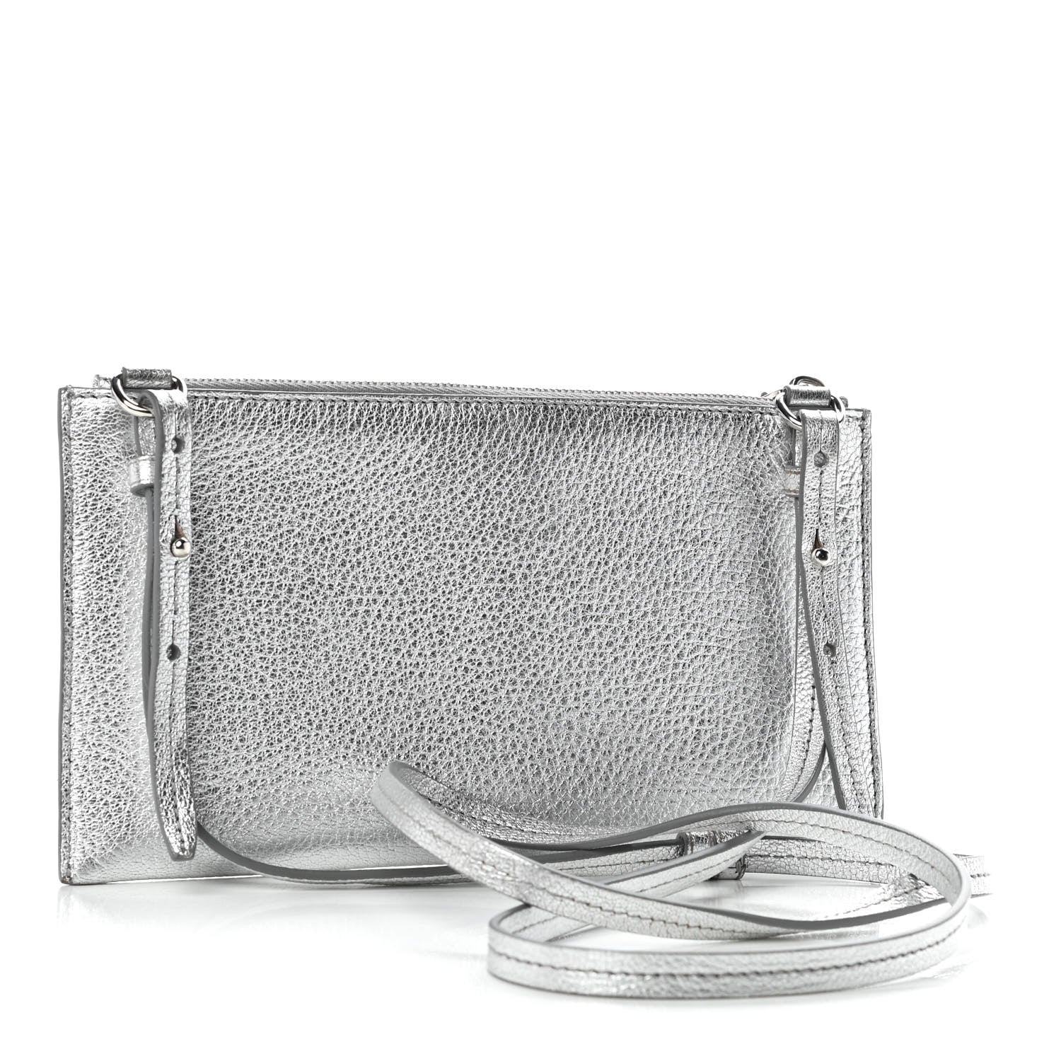 Givenchy Metallic Calfskin Iconic Pouch Crossbody Black Silver 3 of 11