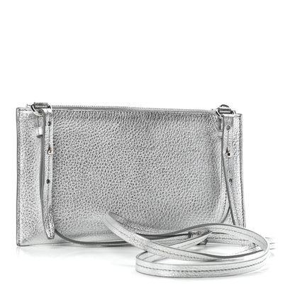 Givenchy Metallic Calfskin Iconic Pouch Crossbody Black Silver 3 of 11