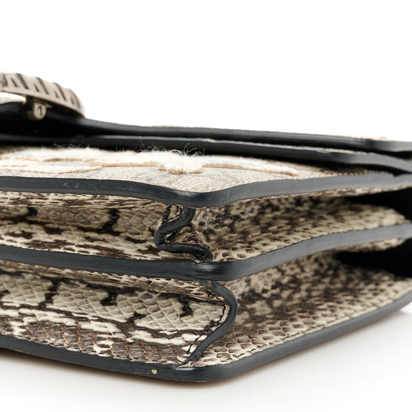 X MLB GG Supreme Monogram Snakeskin NY Yankees Patch Embroidered Small Dionysus Shoulder Bag