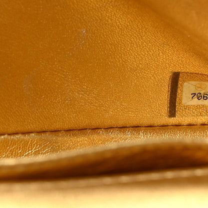 Chanel Metallic Lambskin Quilted East West Chocolate Bar Flap Gold 8 of 16