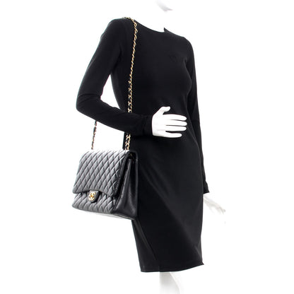 Chanel Lambskin Quilted Maxi Double Flap Black 2 of 10