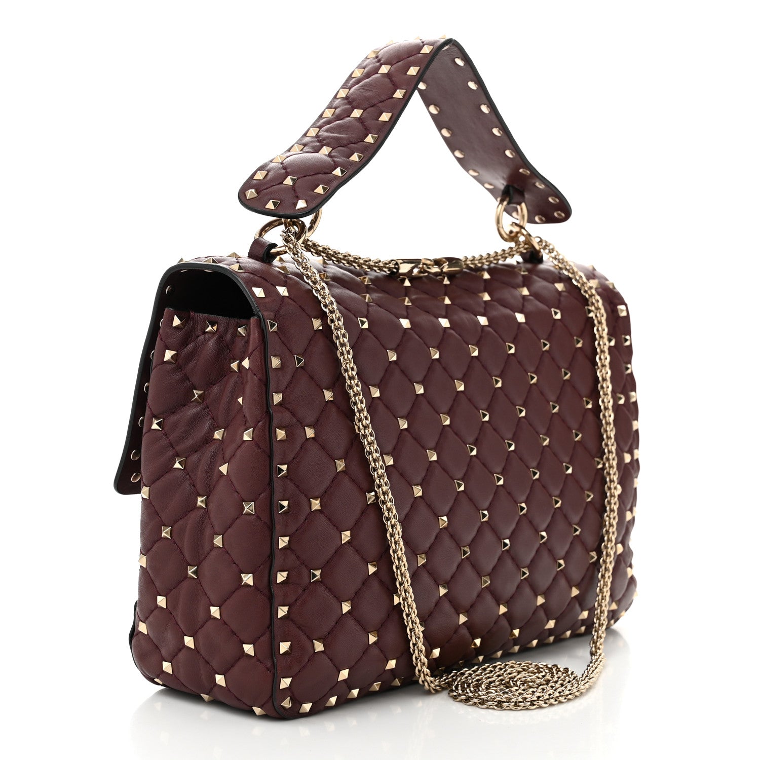 Valentino Garavani Nappa Large Rockstud Spike Shoulder Bag Rubin 3 of 9