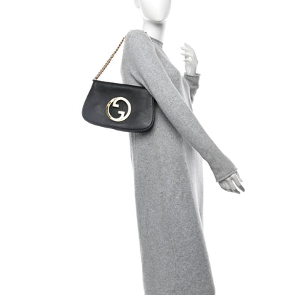 Gucci Roxy Calfskin Blondie Chain Shoulder Flap Bag Black 2 of 10