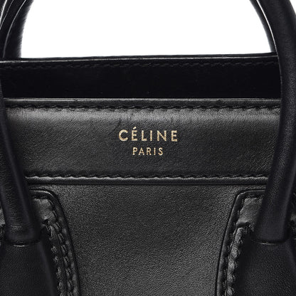 Celine Smooth Calfskin Nano Luggage Black 8 of 9