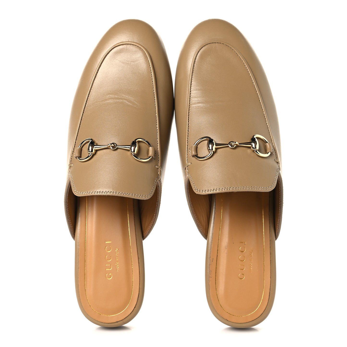 Calfskin Womens Princetown Slippers 37.5 Gloomy Almond