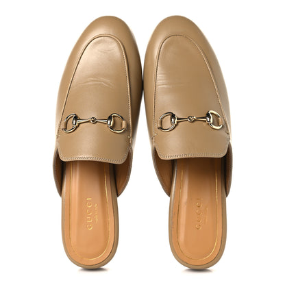 Gucci Calfskin Womens Princetown Slippers 37.5 Gloomy Almond 2 of 10