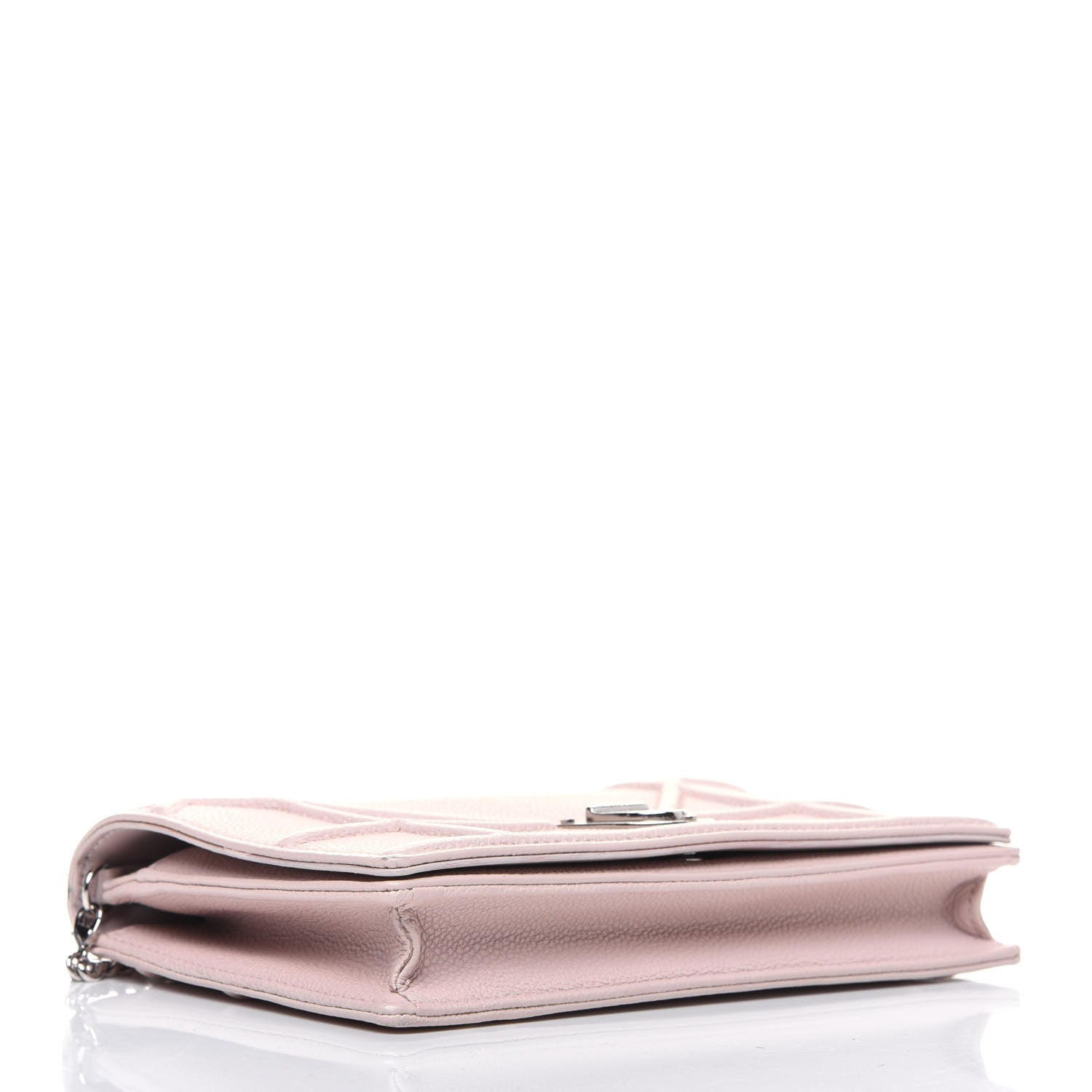 Christian Dior Grained Calfskin Diorama Wallet on Chain Pouch Rose Poudre 4 of 14