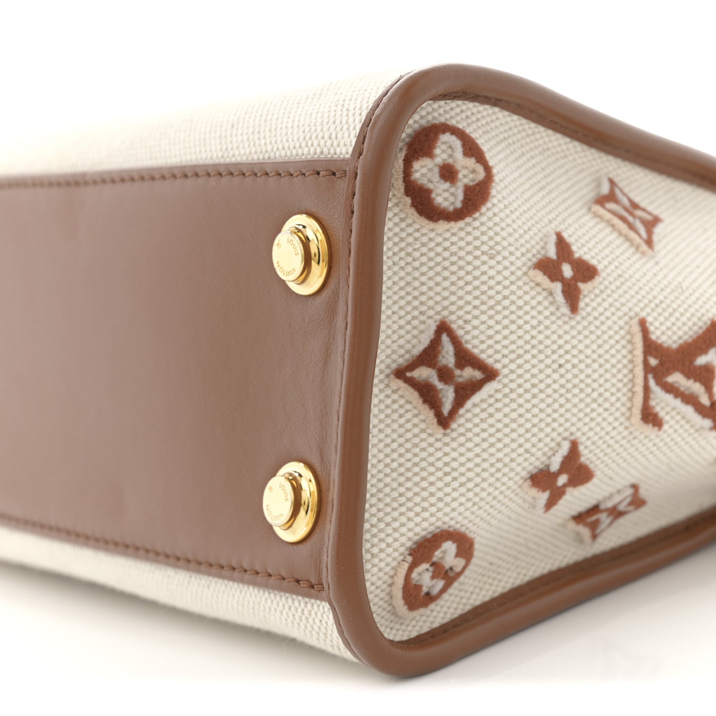 Canvas Calfskin Monogram On My Side PM Caramel Tan