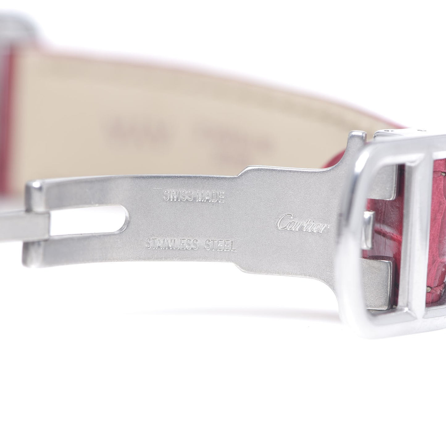 Stainless Steel Alligator 23mm Tank Americaine Automatic Watch Red