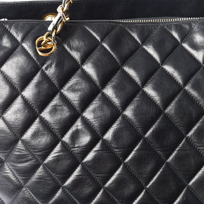 Chanel Lambskin Quilted Shopping Tote Black 11 of 12