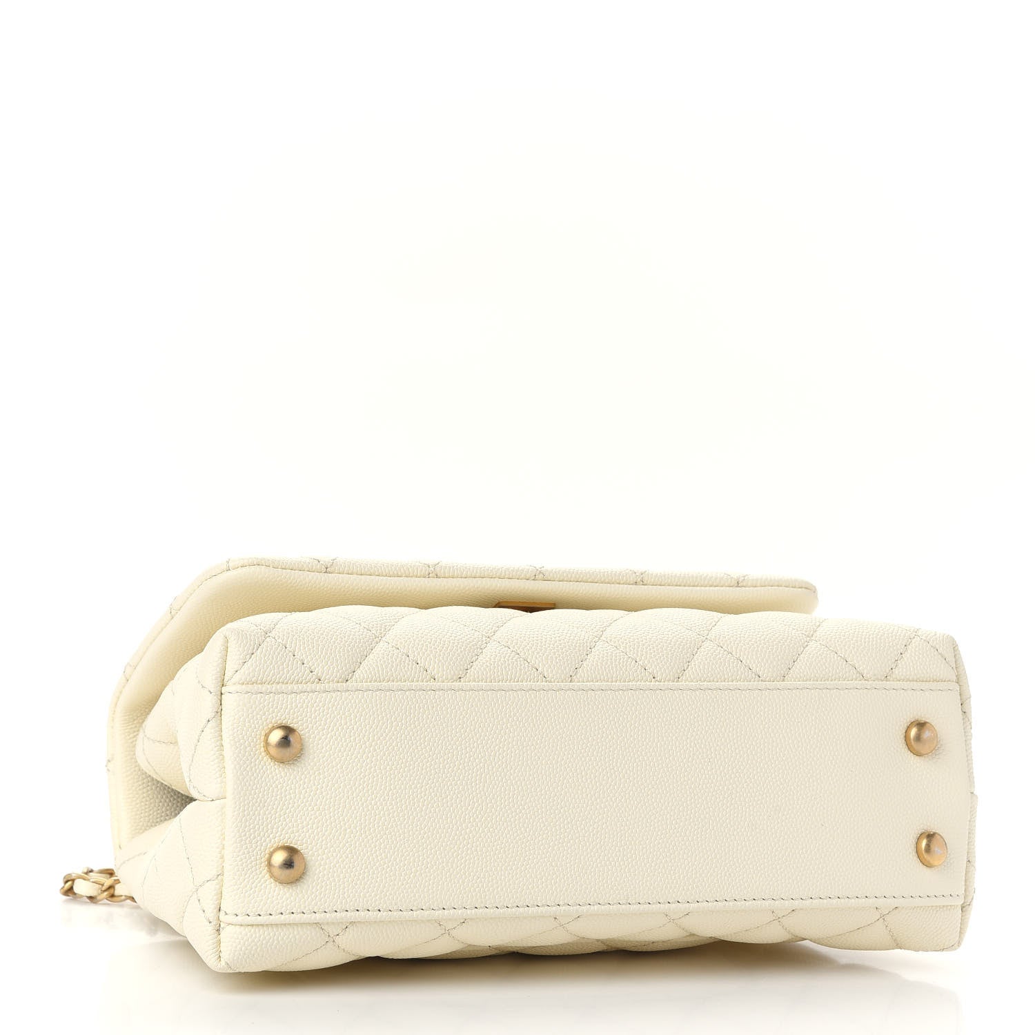 Chanel Caviar Elaphe Quilted Mini Coco Handle Flap Ivory 4 of 10