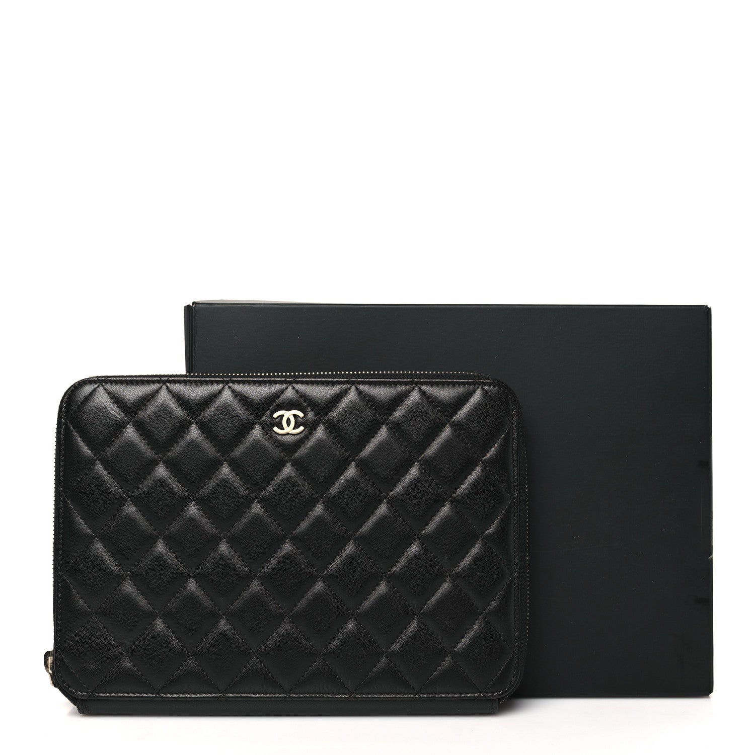 Chanel Lambskin Quilted Travel Case Black 10 of 10