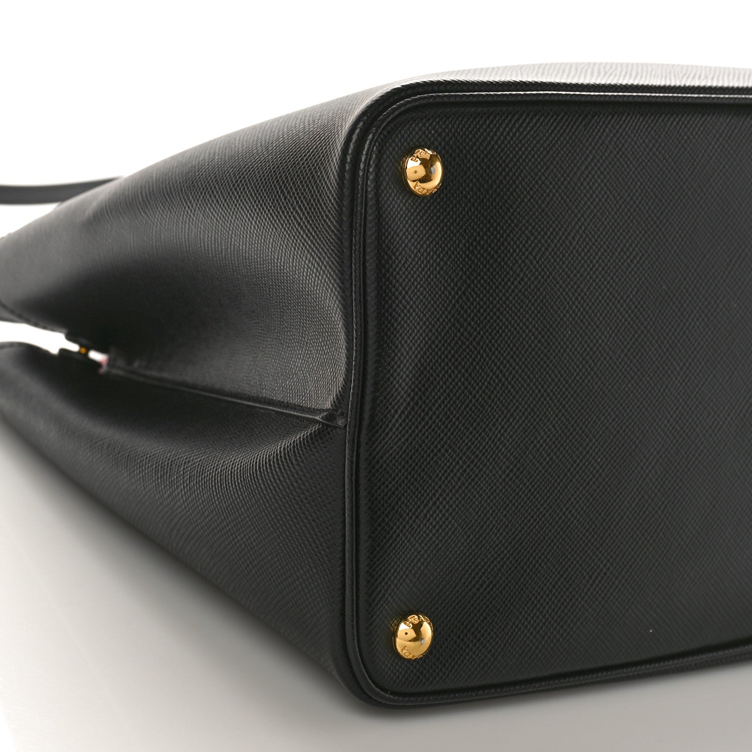 Prada Saffiano Cuir Medium Double Bag Black Fuoco 8 of 9
