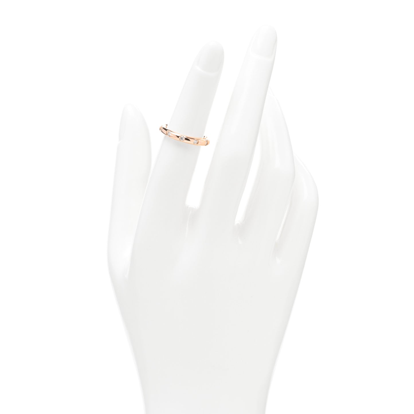 18K Rose Gold Diamond Stacking Band Ring 48 4.5