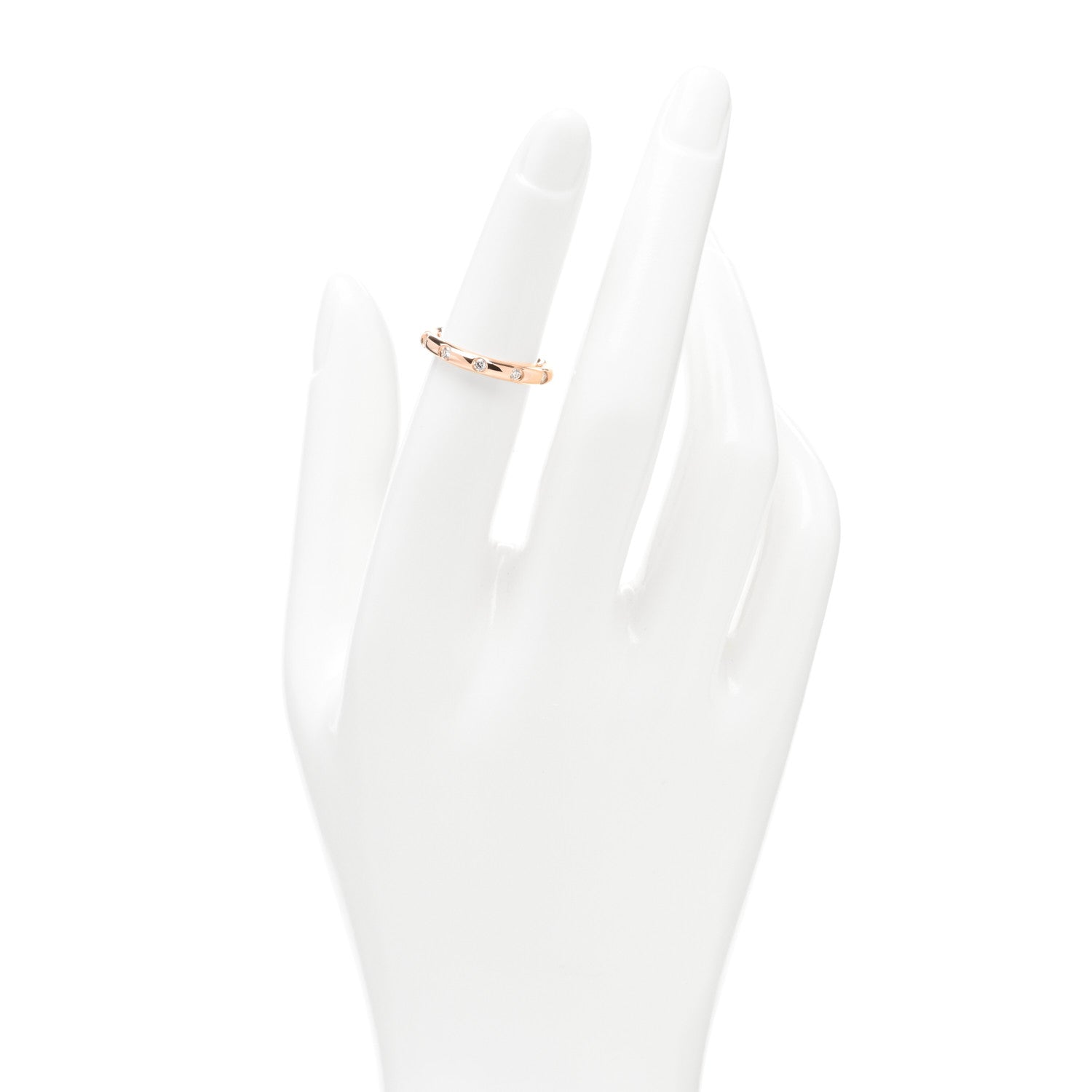 Tiffany 18K Rose Gold Diamond Stacking Band Ring 48 4.5 2 of 4