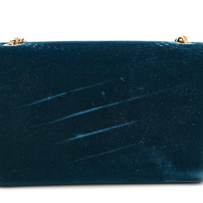 Saint Laurent Velvet Small Classic Monogram Kate Tassel Satchel Blue 18 of 21